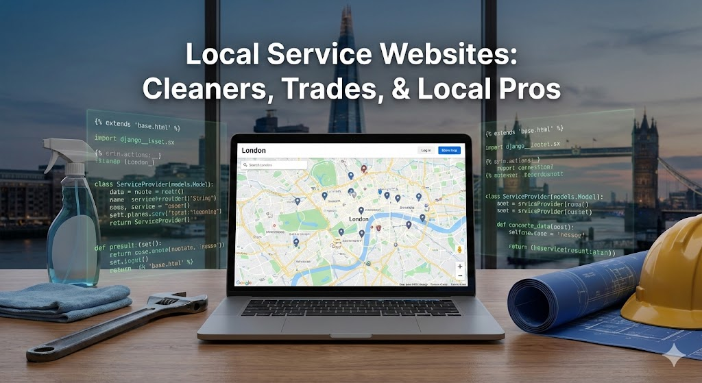 Local service business website design for cleaners and trades