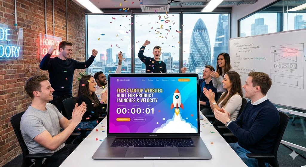 Custom tech startup website for product launch