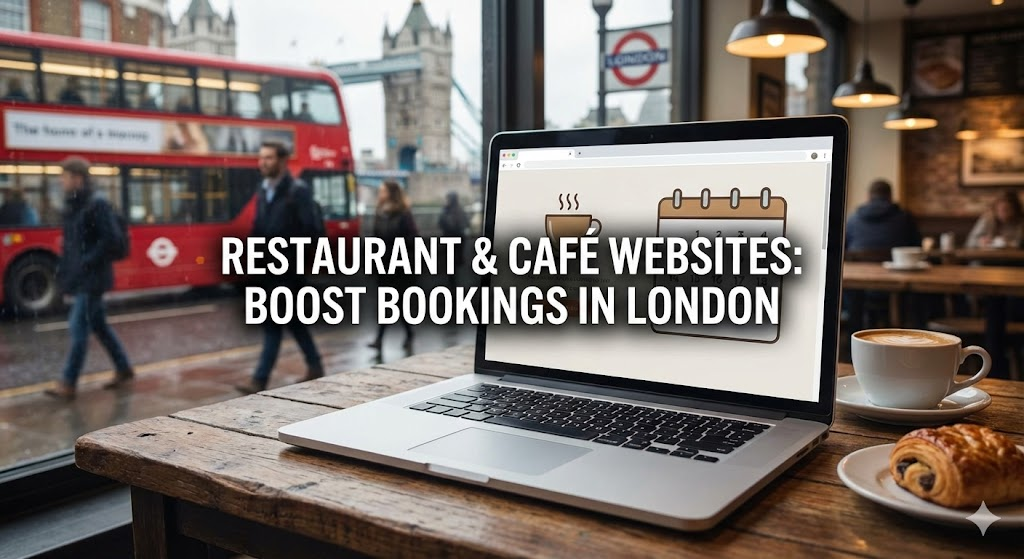 Trendy London restaurant interior with table setting