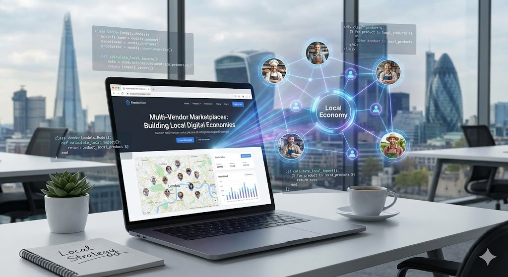 Multi-vendor marketplace website concept for local business