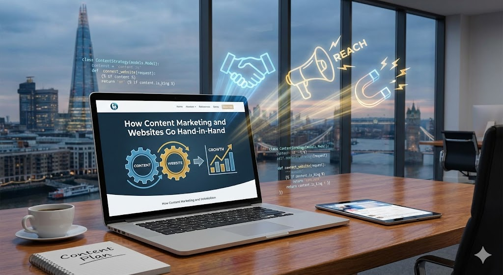 Content marketing and website design synergy.