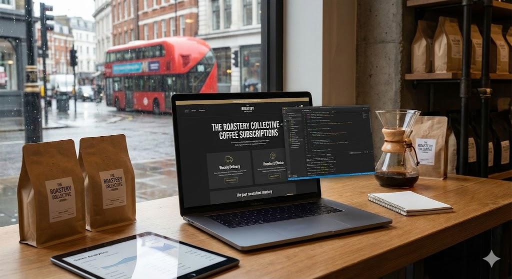 Niche e-commerce subscription case study for The Coffee Roastery showing automated billing and customer portal.