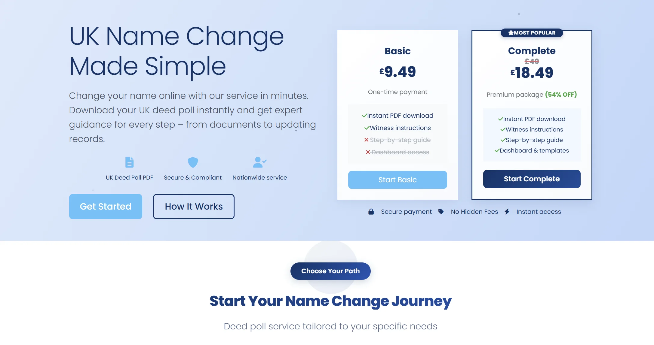 UK Name Change - Automated Deed Poll Generation Platform with Stripe Payment Integration and PDF Generation